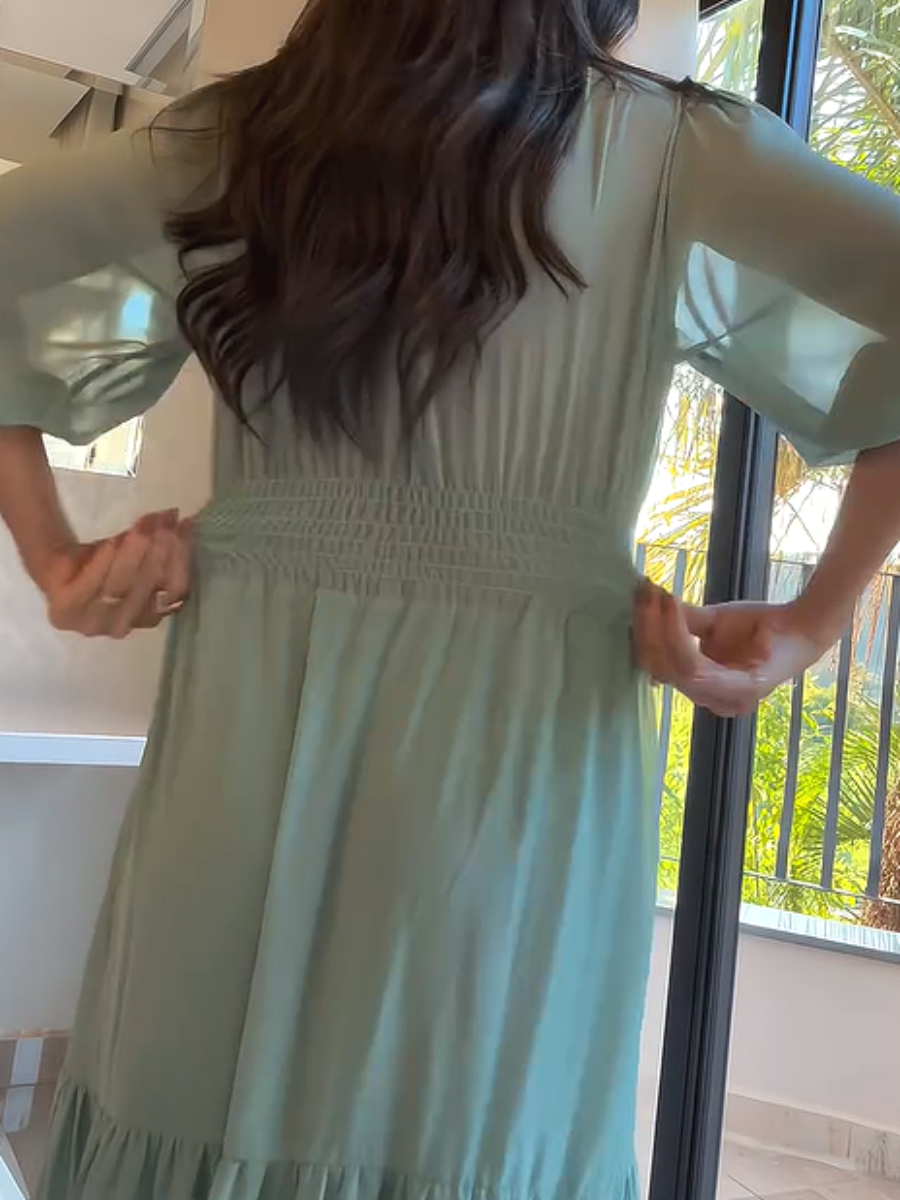 The Chiffon Elastic Waist Maxi Dress