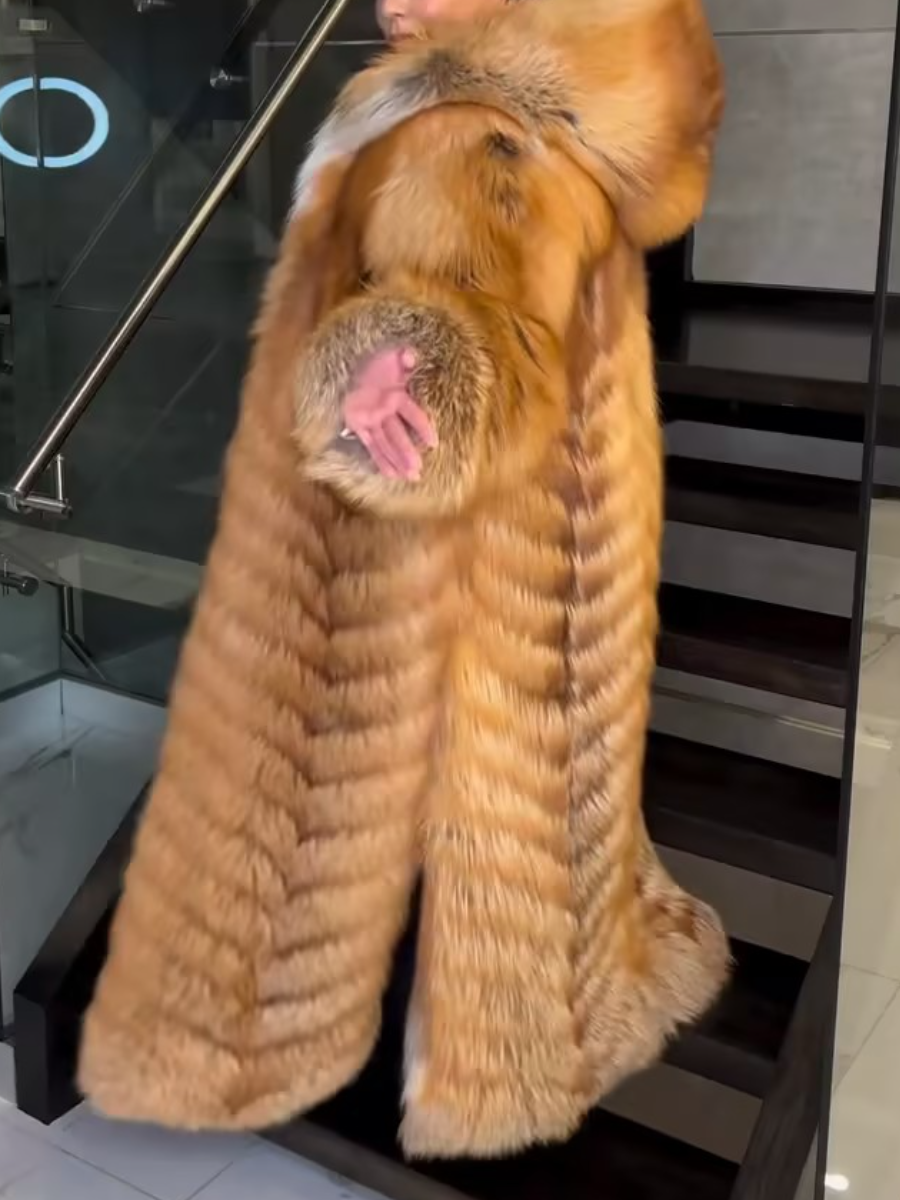 Women's Hooded Fur Coat