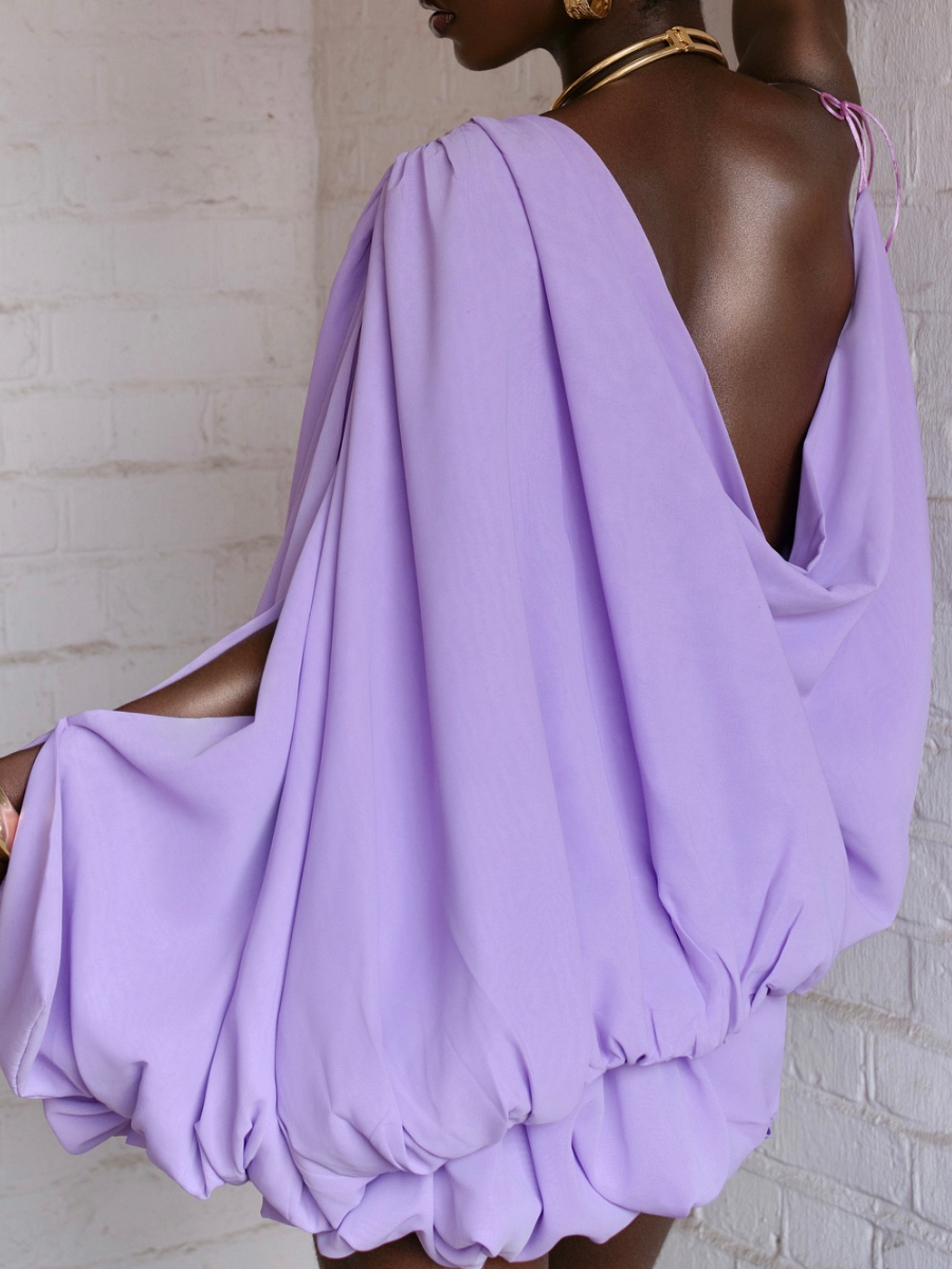 Pleated Asymmetrical Top Skirt Suit