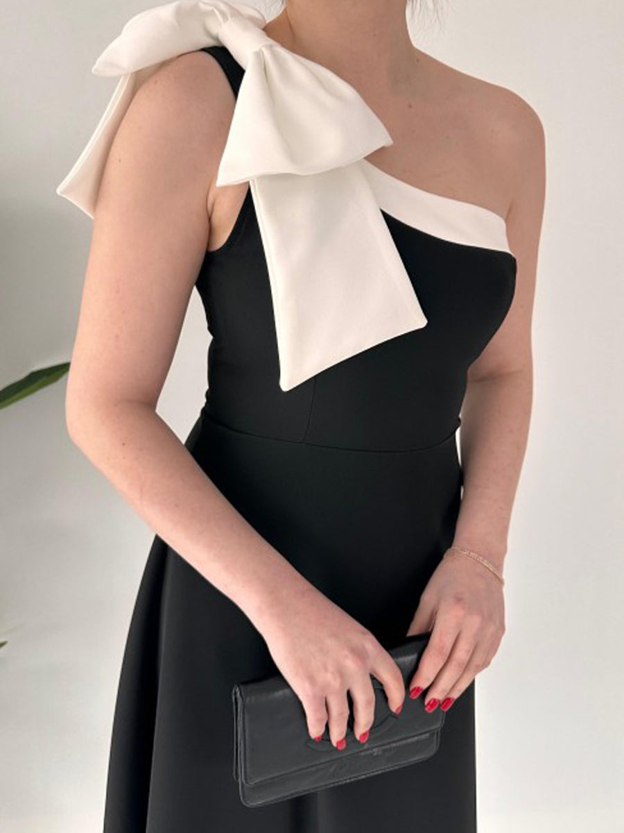 One Shoulder Patchwork Dress