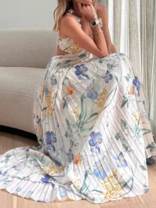 Floral Chiffon Vacation Dress