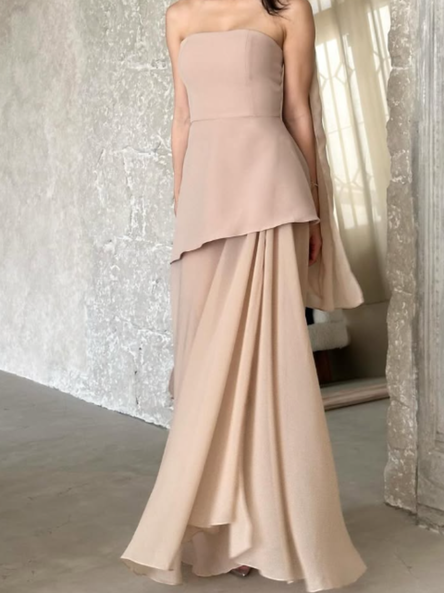 Strapless Irregular Mesh Dress