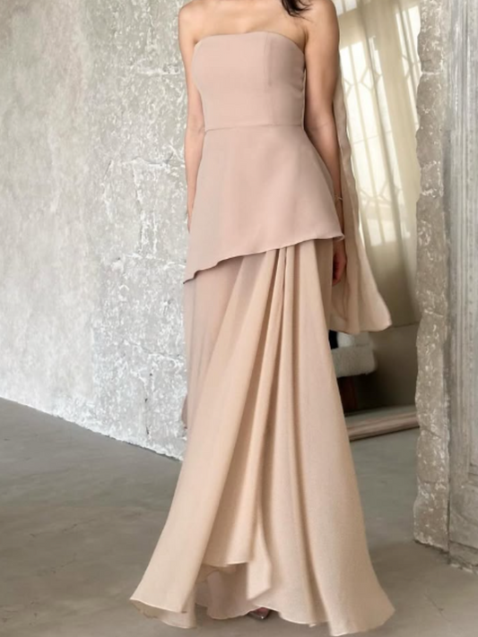 Strapless Irregular Mesh Dress