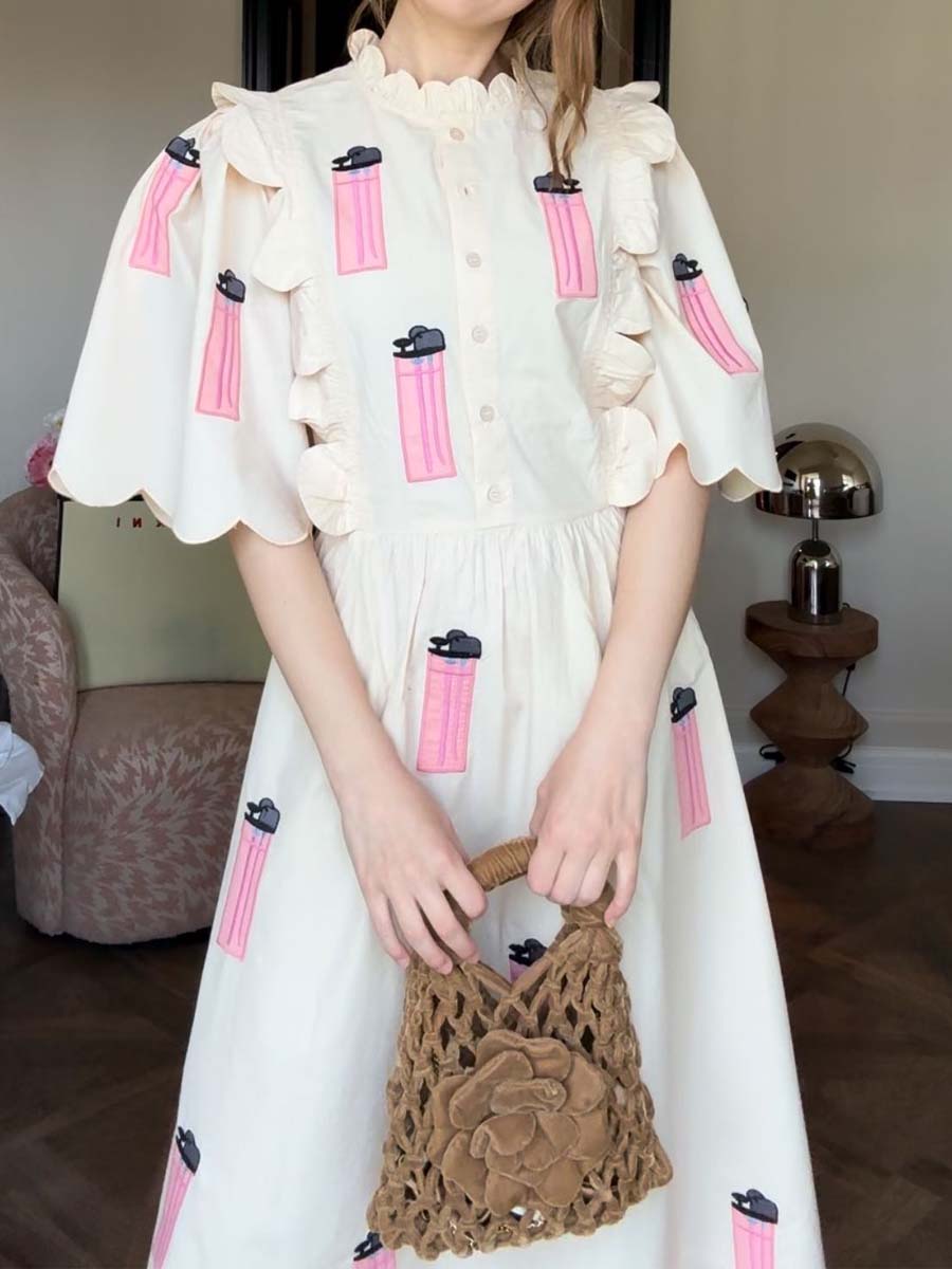 Ruffled Loose Printed Maxi Dress