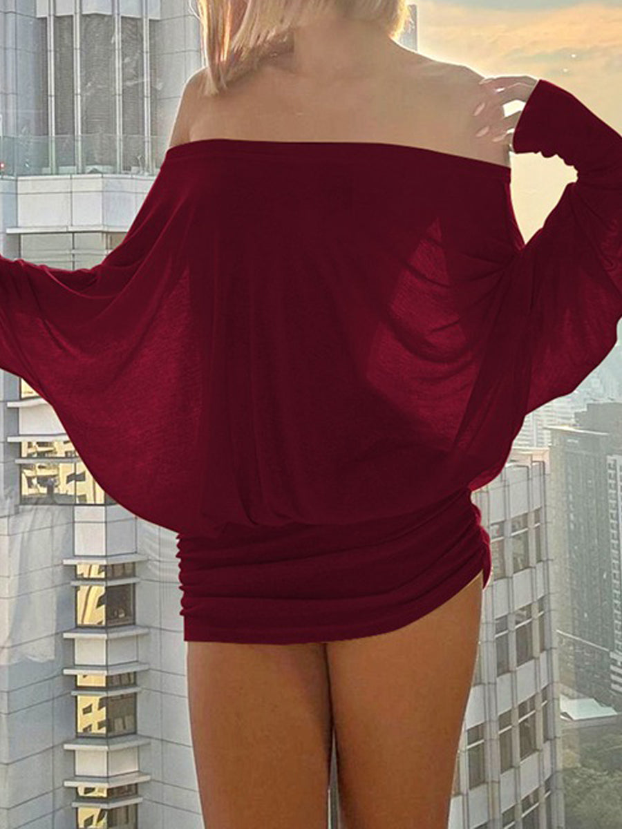 Off Shoulder Sexy Ruffled Bodycon Dress