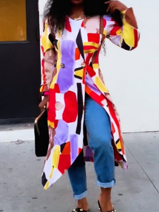 Colorblock Printed Jacket