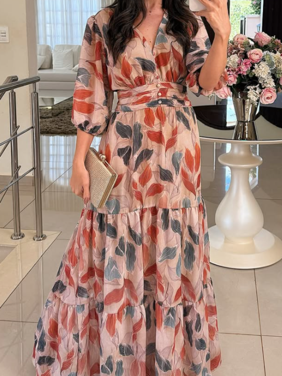 The Chiffon Elastic Waist Maxi Dress