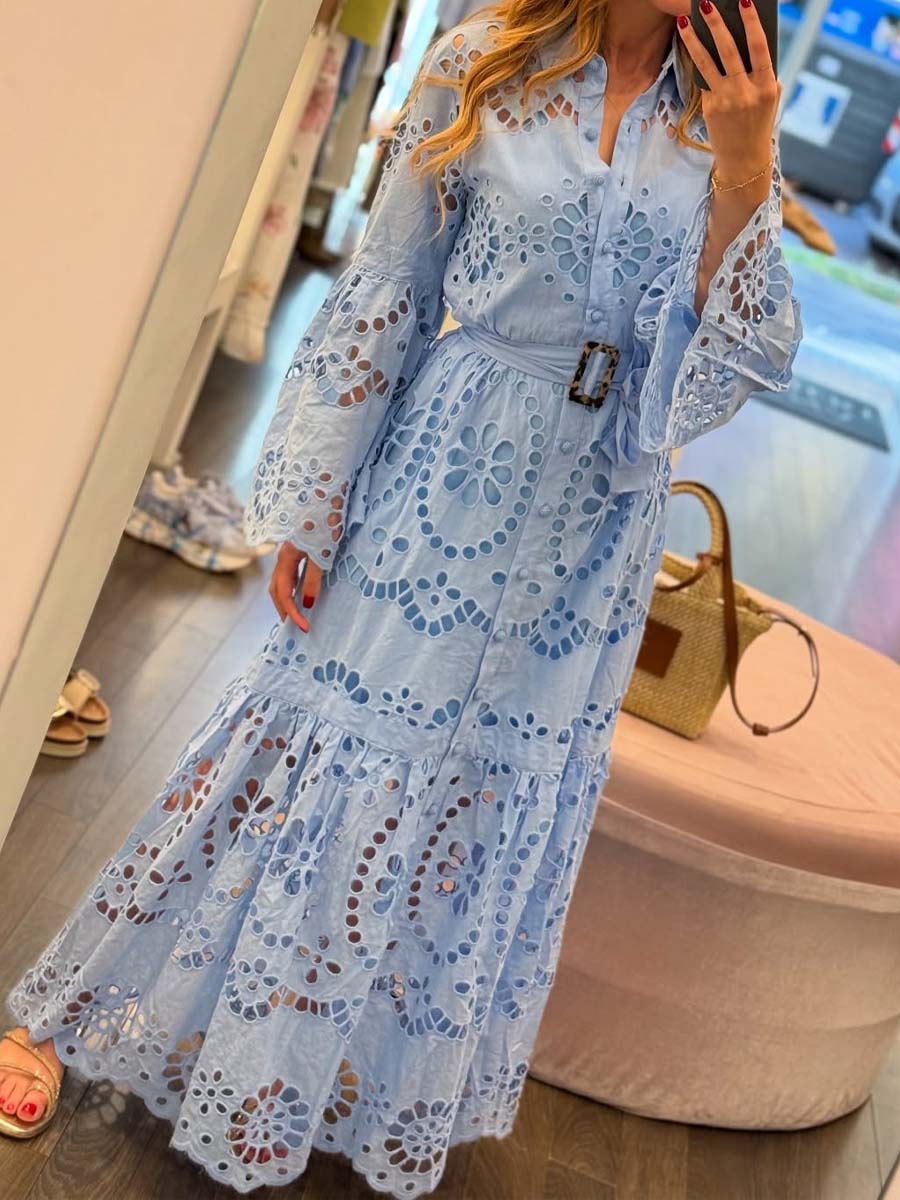 Elegant Lace Long Sleeve Maxi Dress