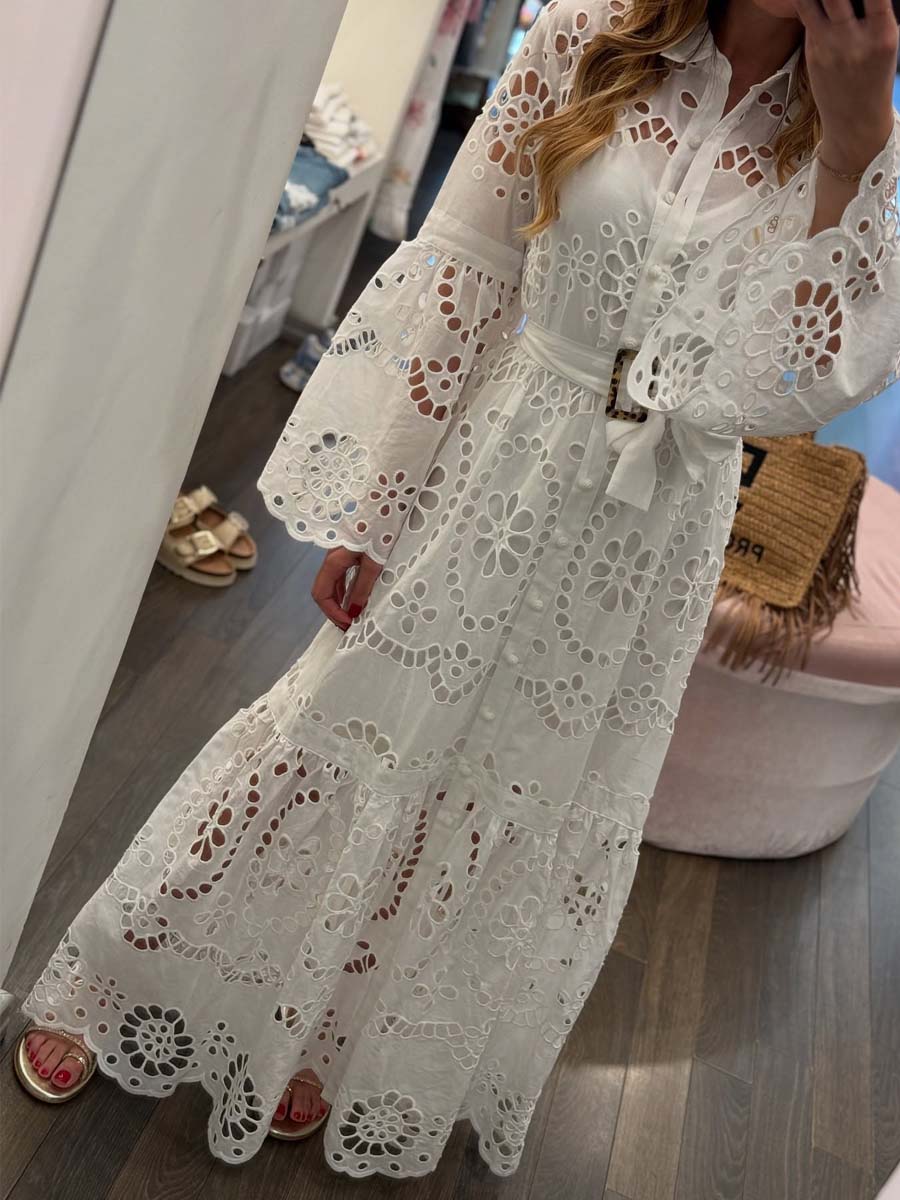Elegant Lace Long Sleeve Maxi Dress