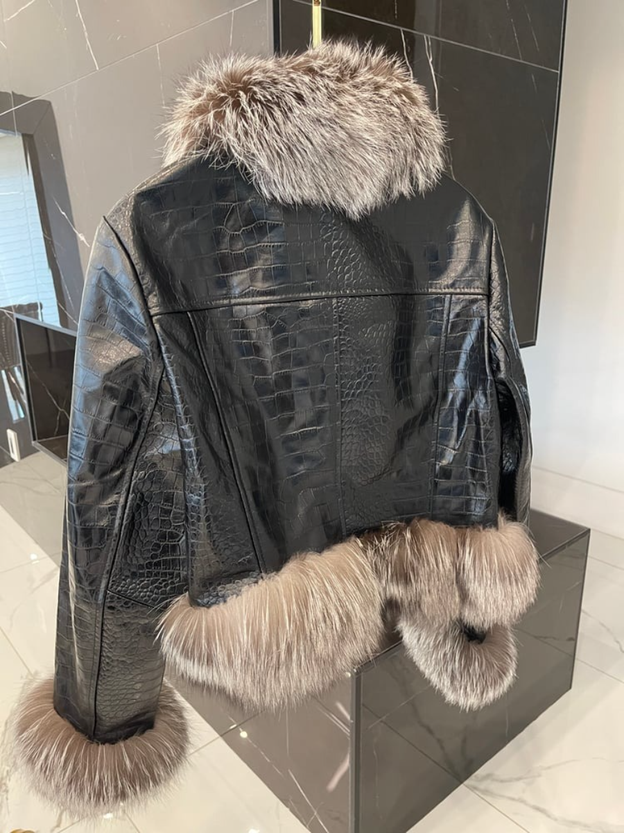 Black Short Leather Coat