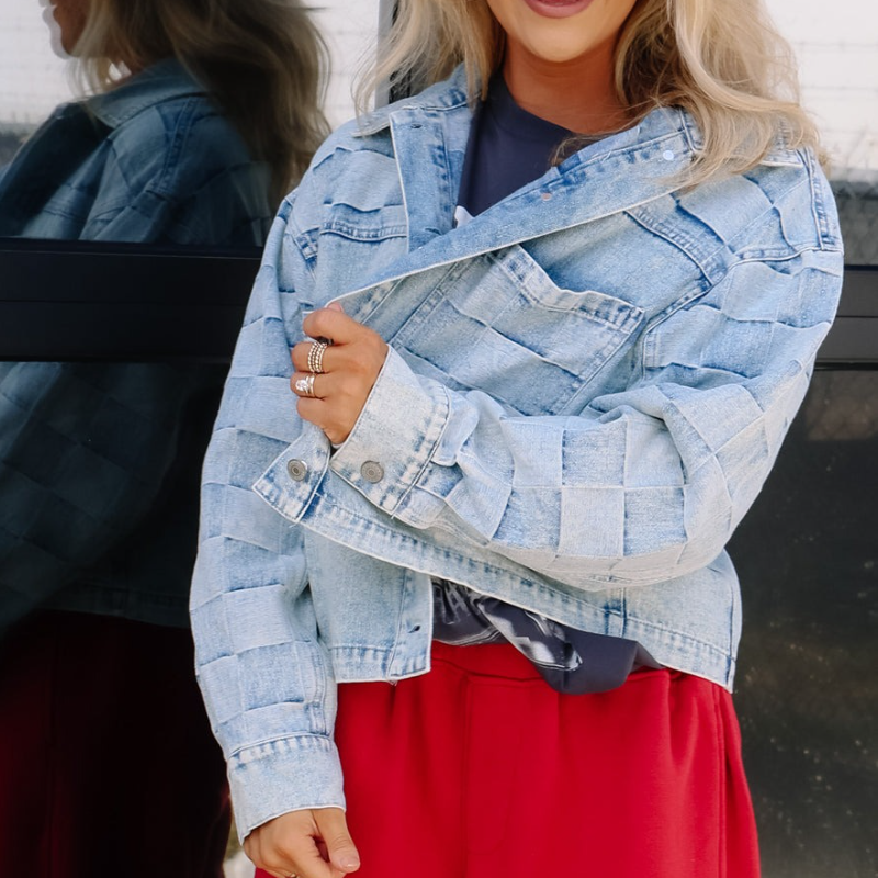 Denim Washed Long Sleeve Jacket