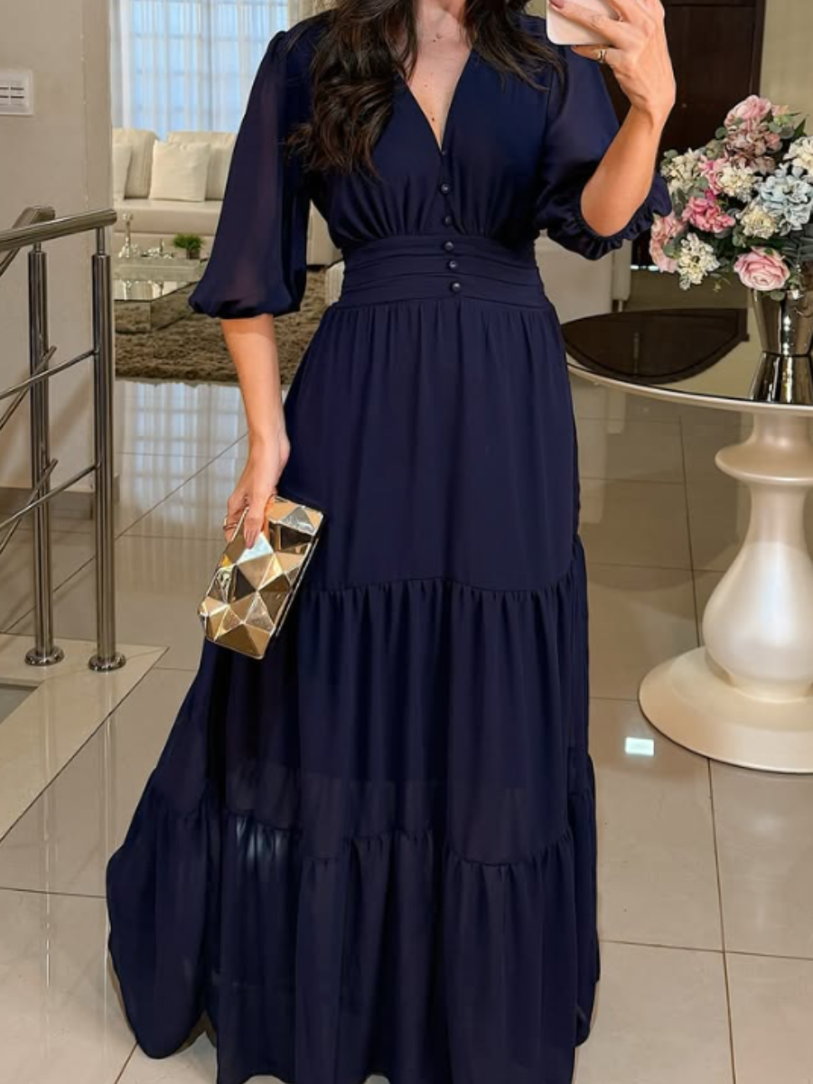 The Chiffon Elastic Waist Maxi Dress