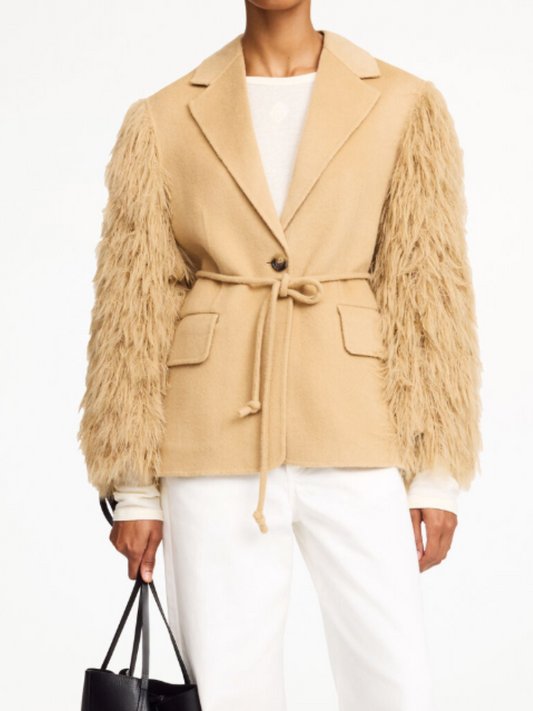 Plush Lace-Up Coat
