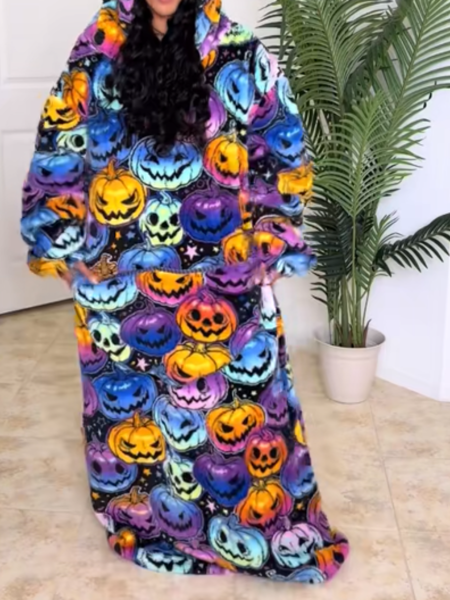 Hooded Plush Halloween Dress