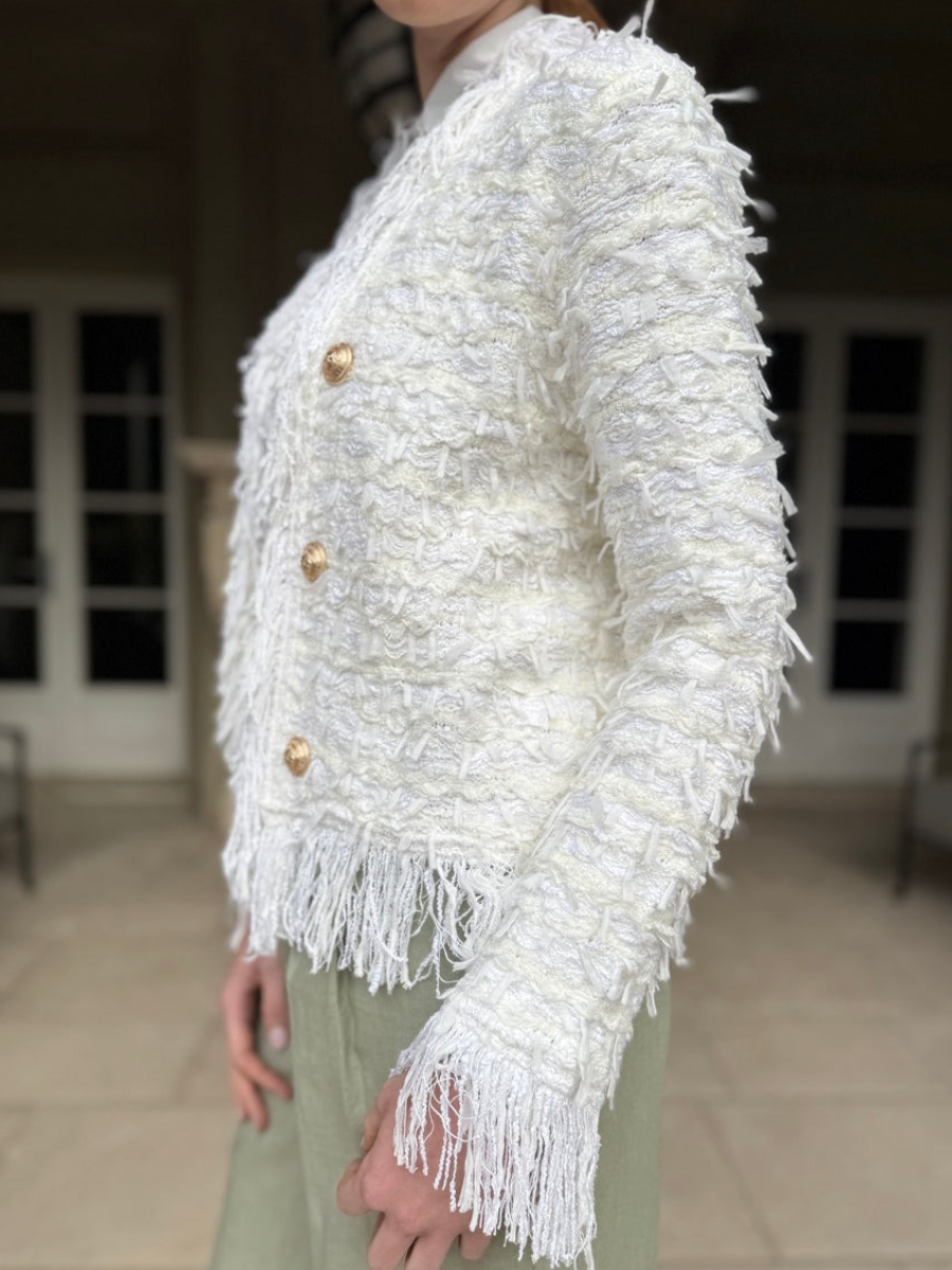 Open Front Fringe Jacket