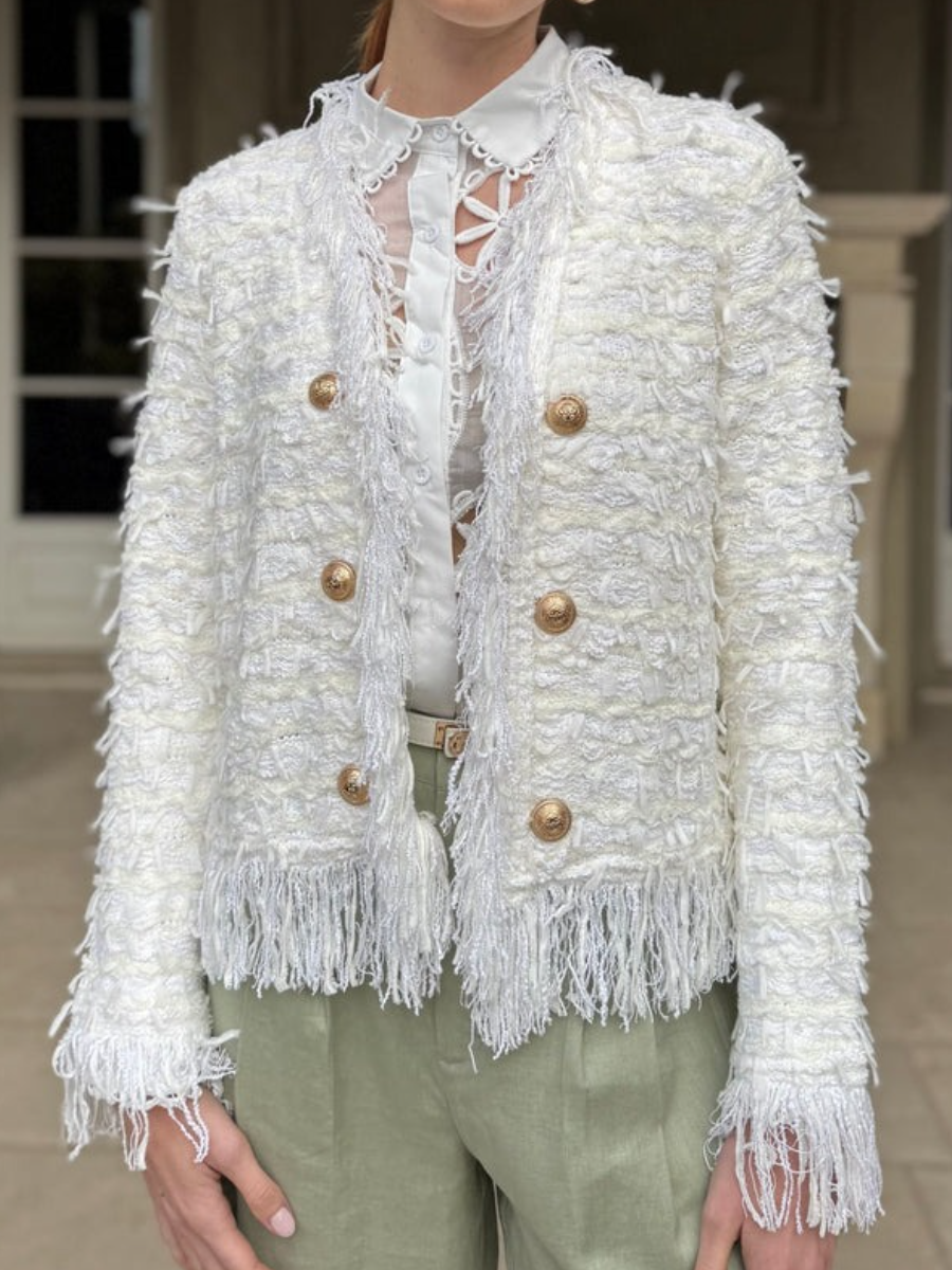 Open Front Fringe Jacket