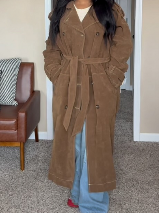 Chill Suede Oversize Trench Coat