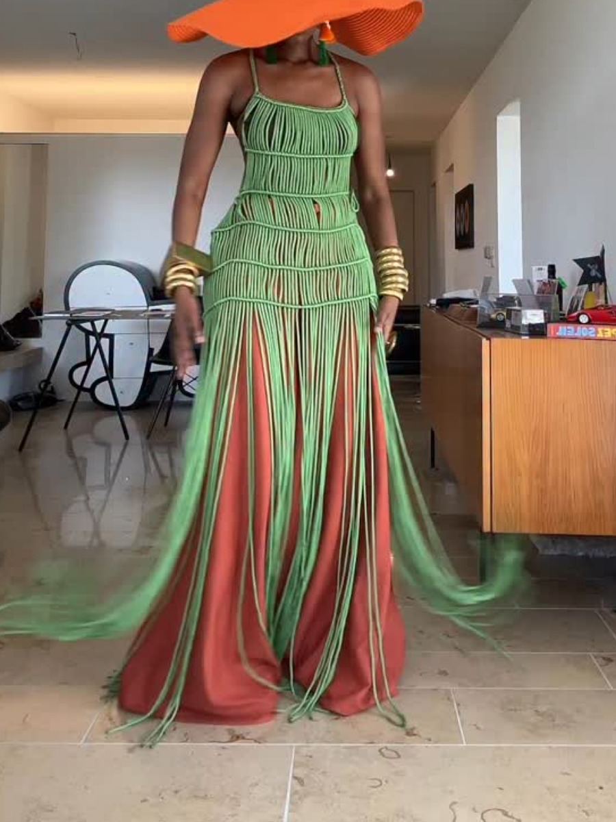 Fashion Woven Sling Dress