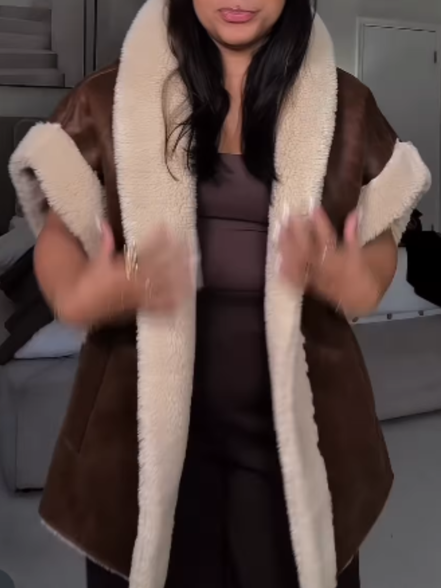 Suede And Faux Fur Vest