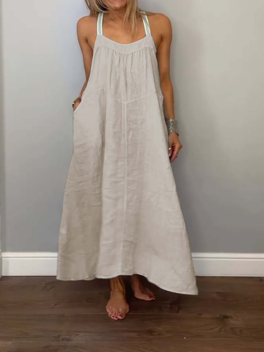 Strap Breathable Linen Dress