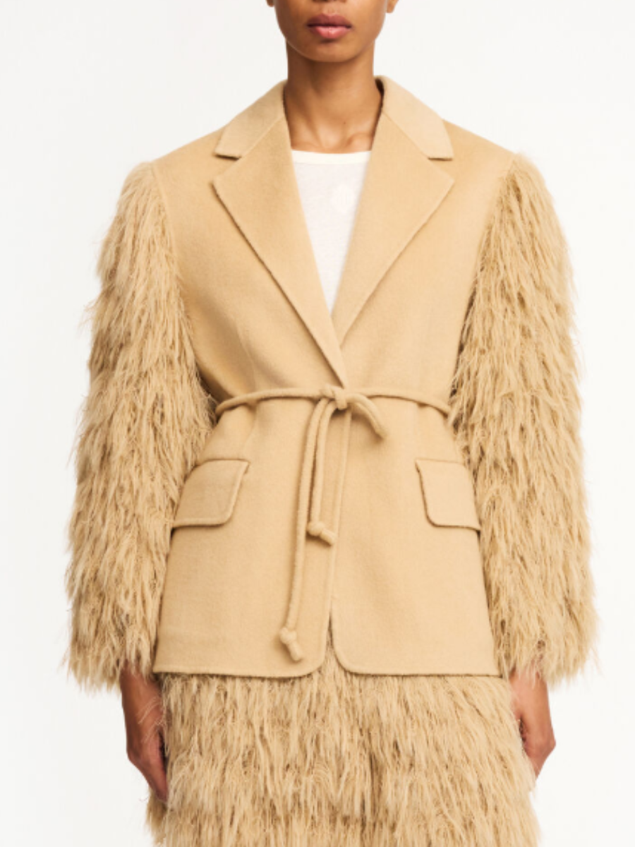 Plush Lace-Up Coat