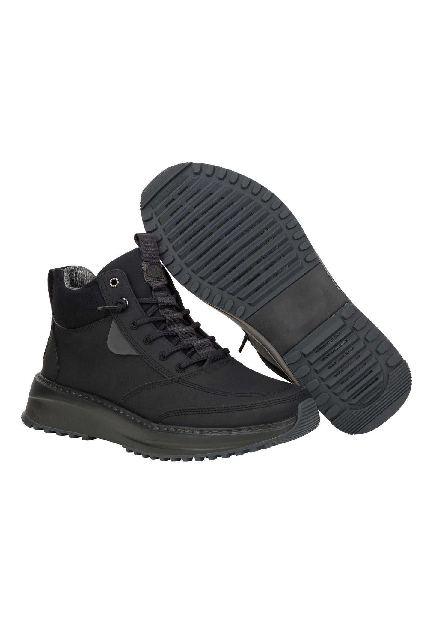 All-Black Waterproof Mid-Top Casual Boots