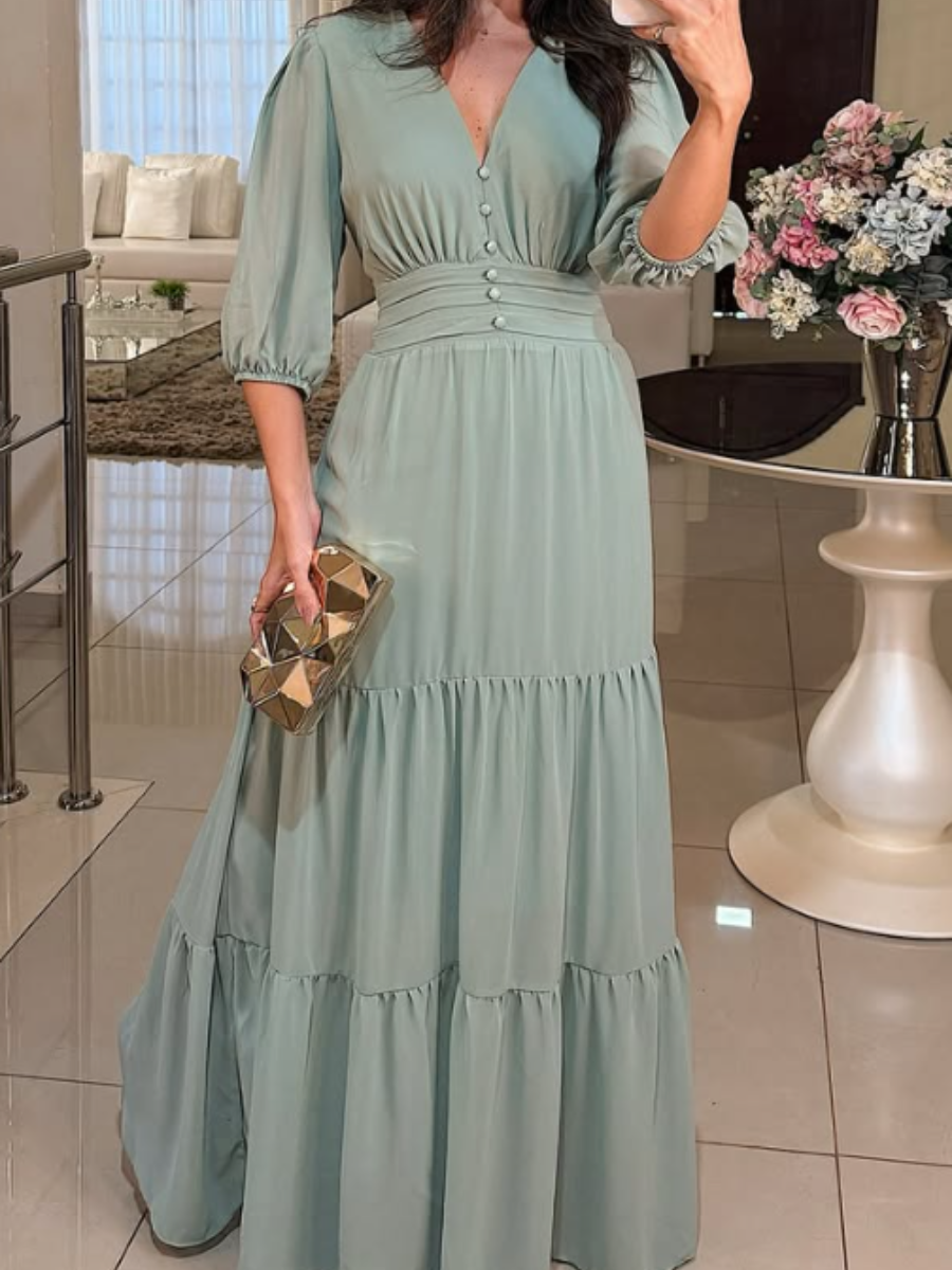 The Chiffon Elastic Waist Maxi Dress