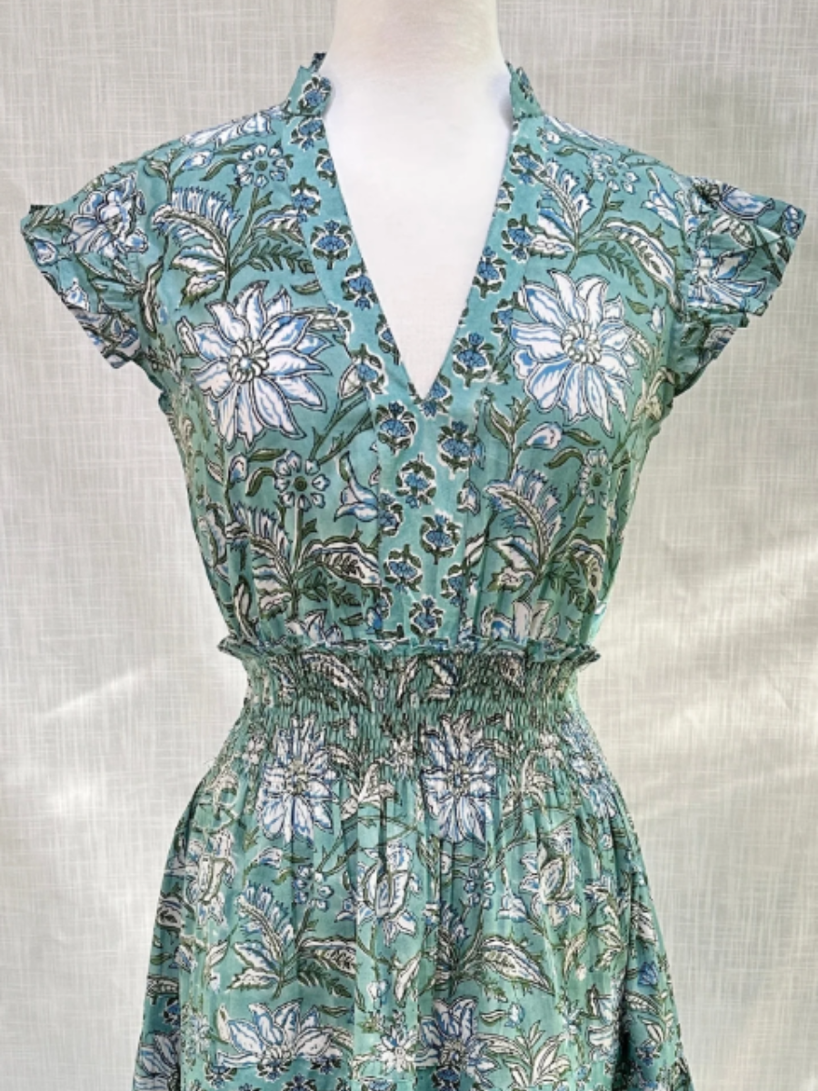 Flying Sleeve Printed Dress