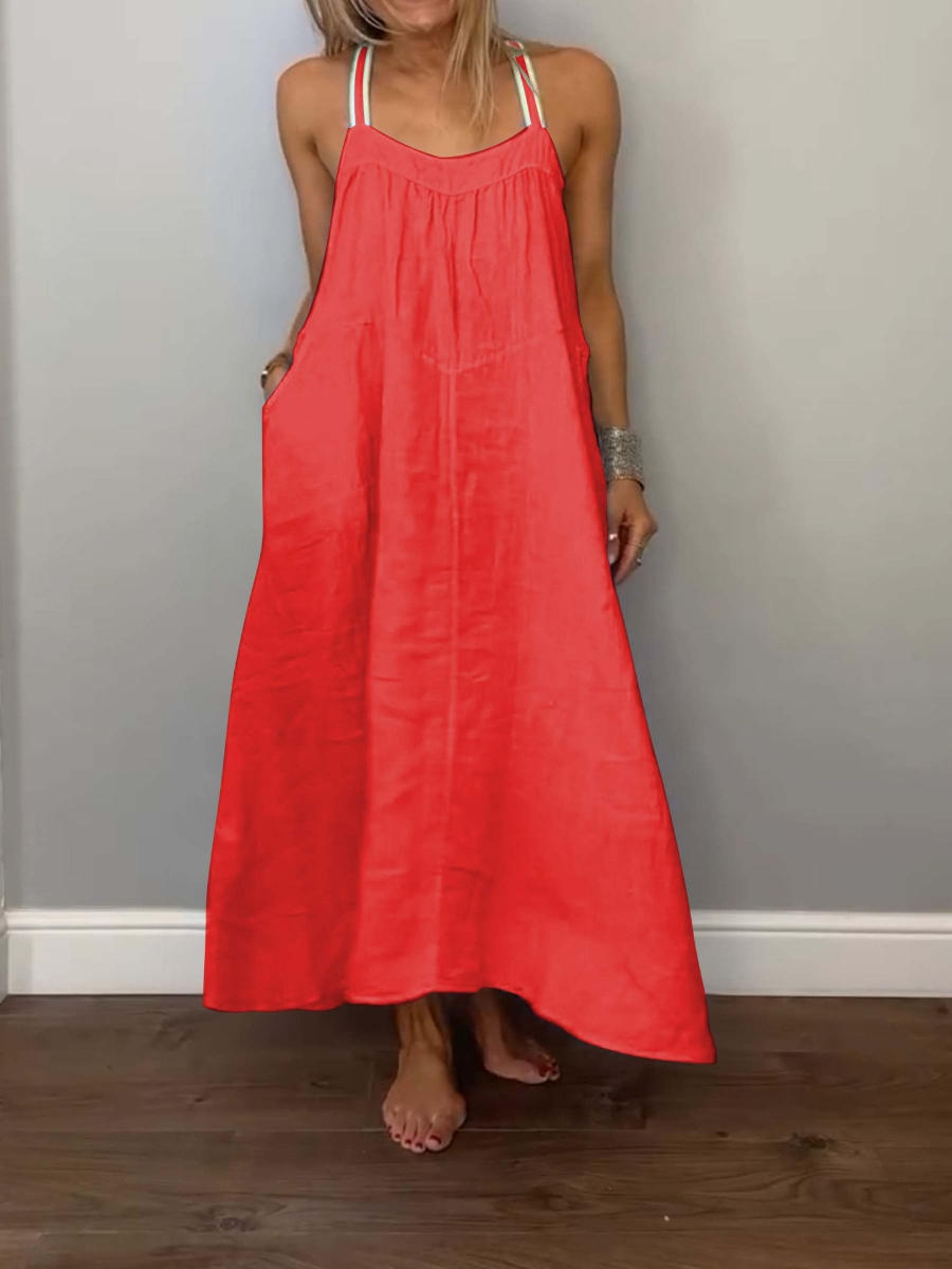 Strap Breathable Linen Dress