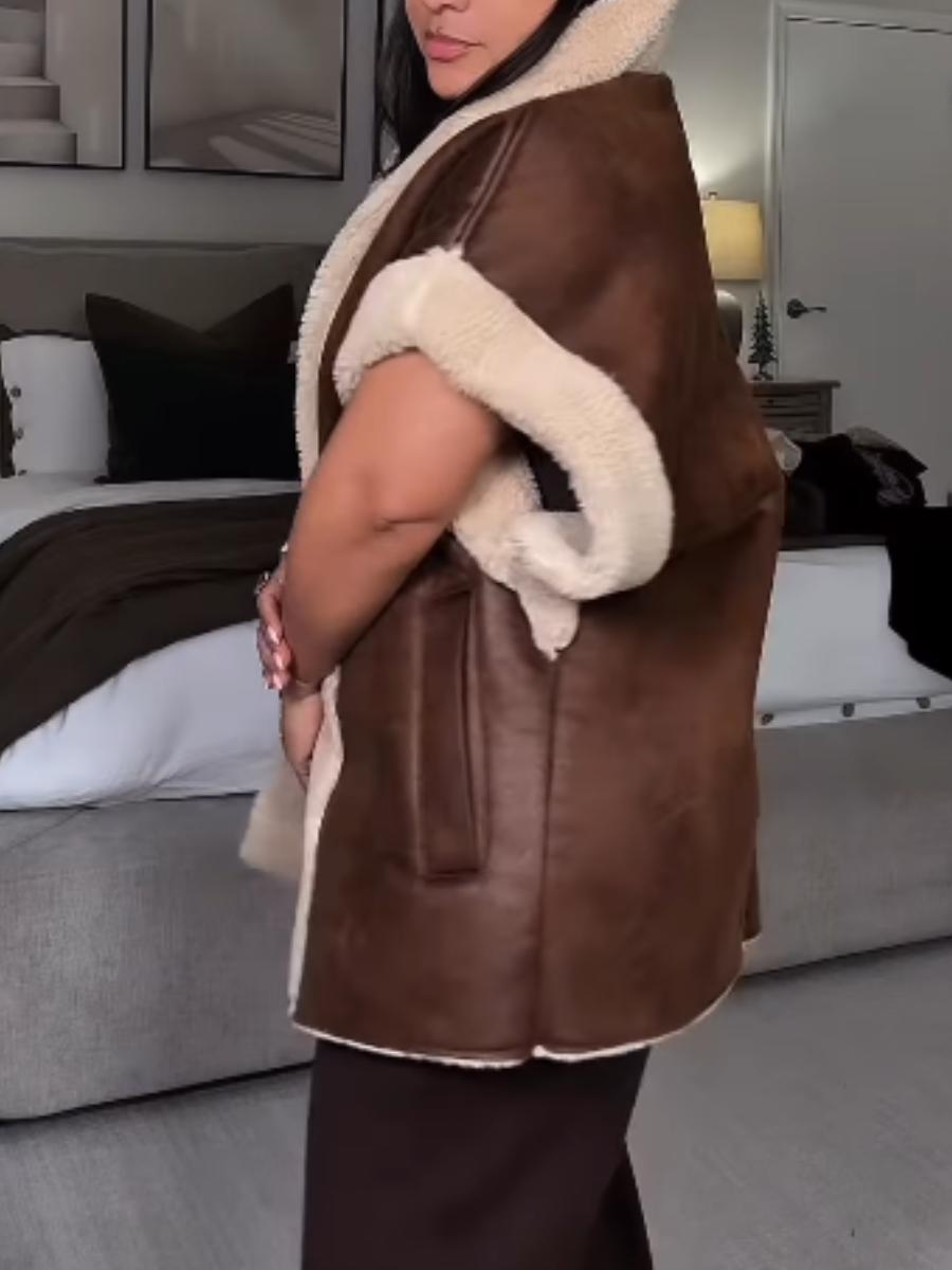 Suede And Faux Fur Vest