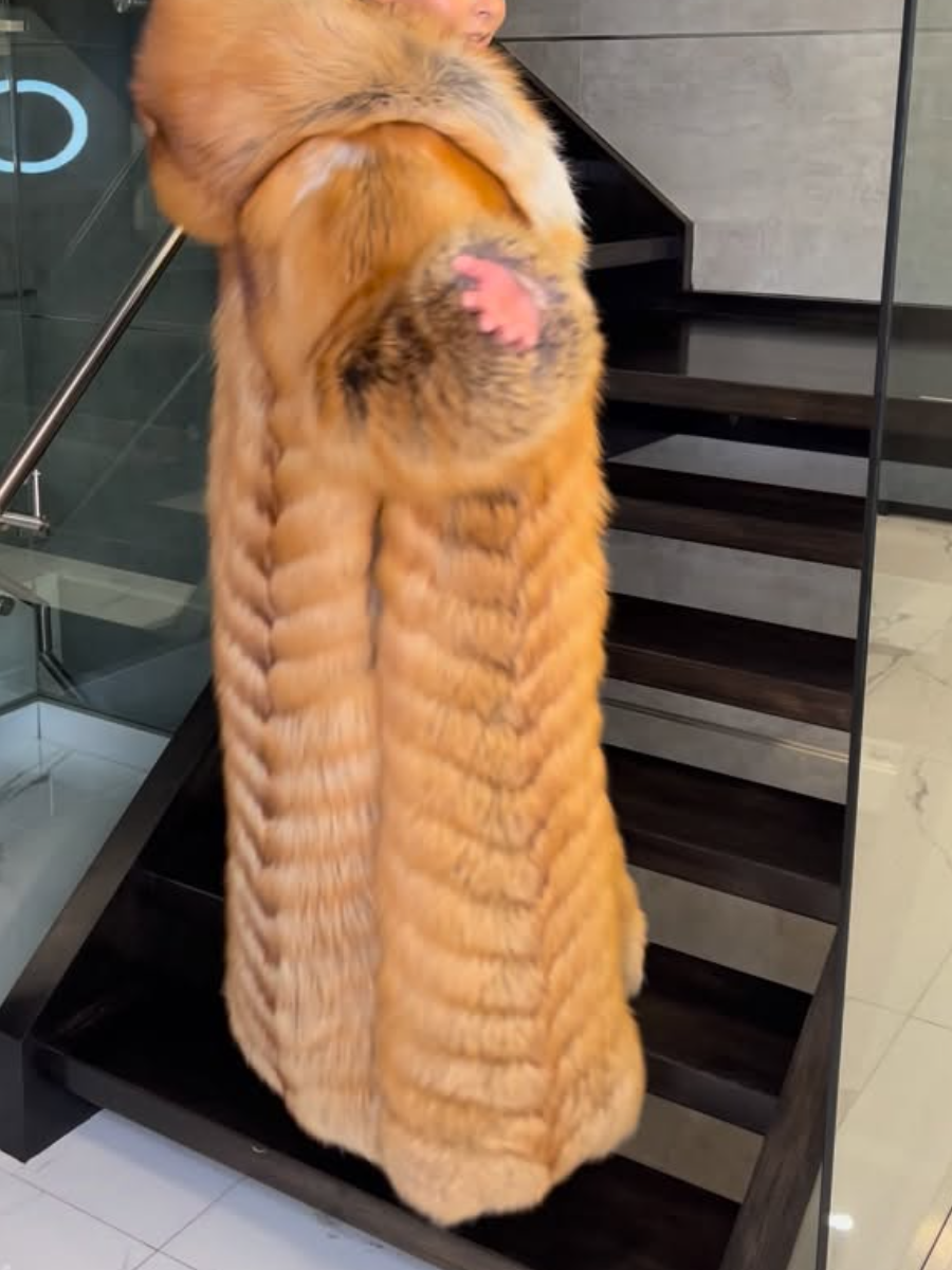 Women's Hooded Fur Coat