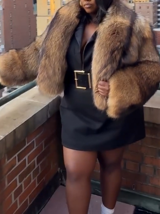 Fashionable Short-Length Fur Coat