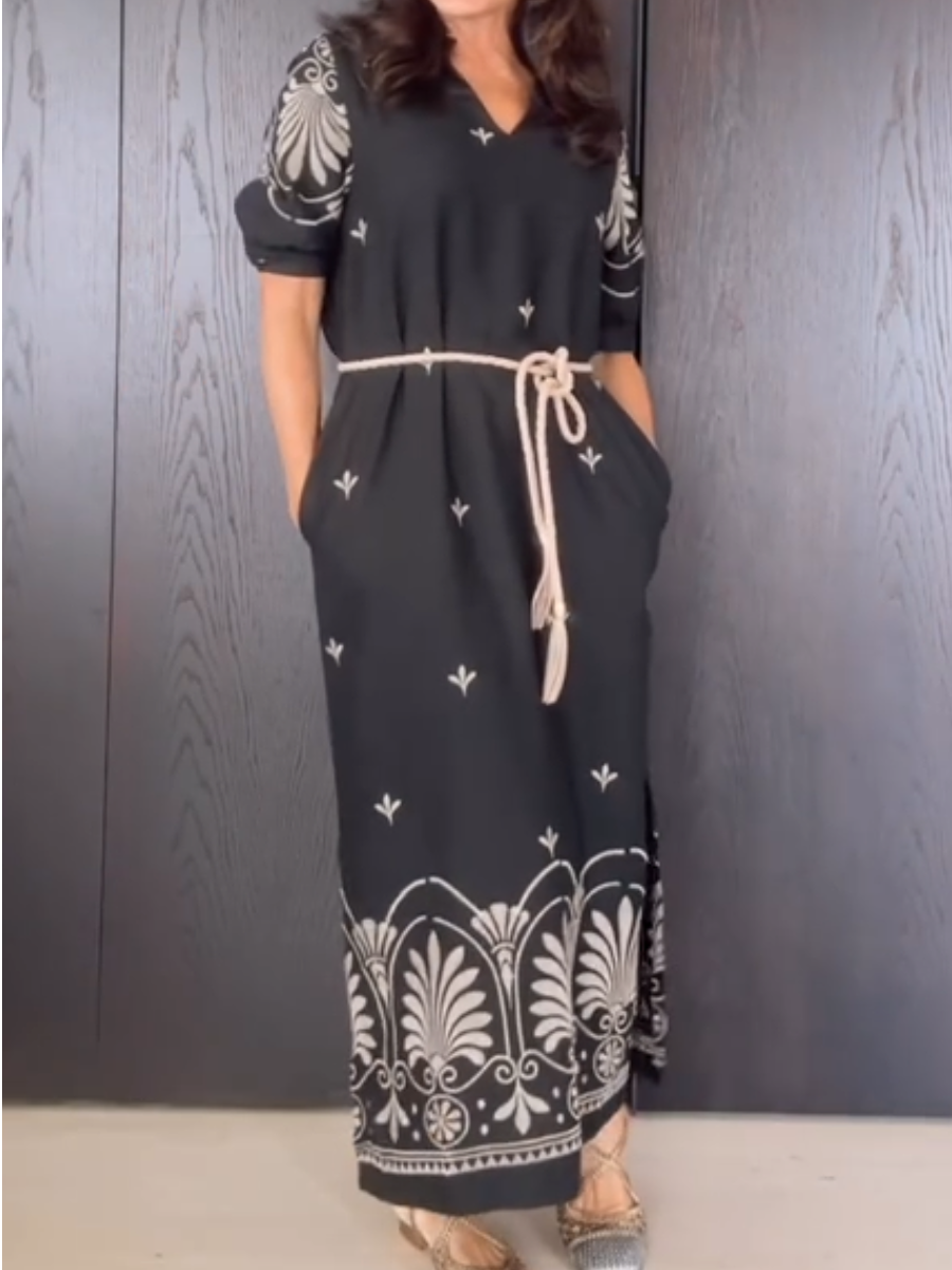 The Chic V-neckline Comfy Dress