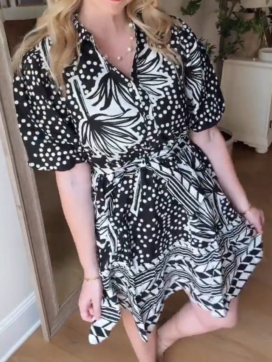 Chic Printed Short Dress