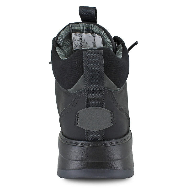 All-Black Waterproof Mid-Top Casual Boots