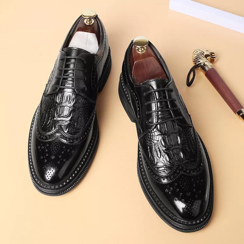 Men's Formal Dress Pointed Toe Prom Shoes Oxfords