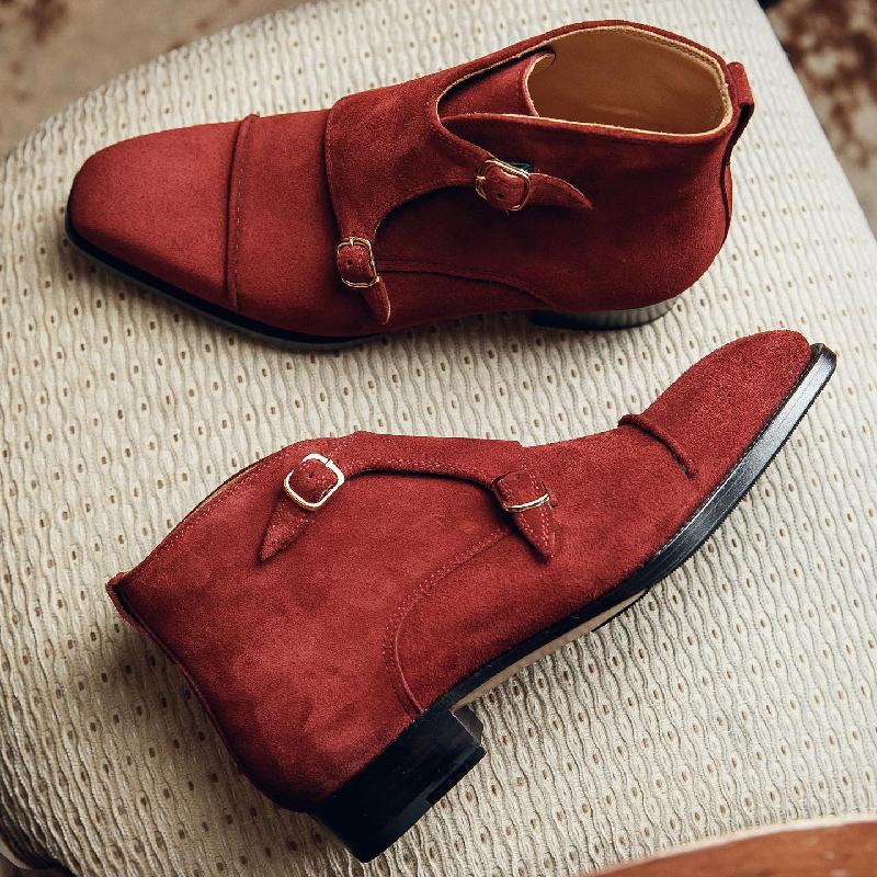 Handmade Monk's Boots With Double Buckle