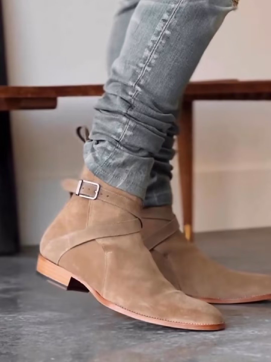 Handmade Suede Men's Ankle Boots