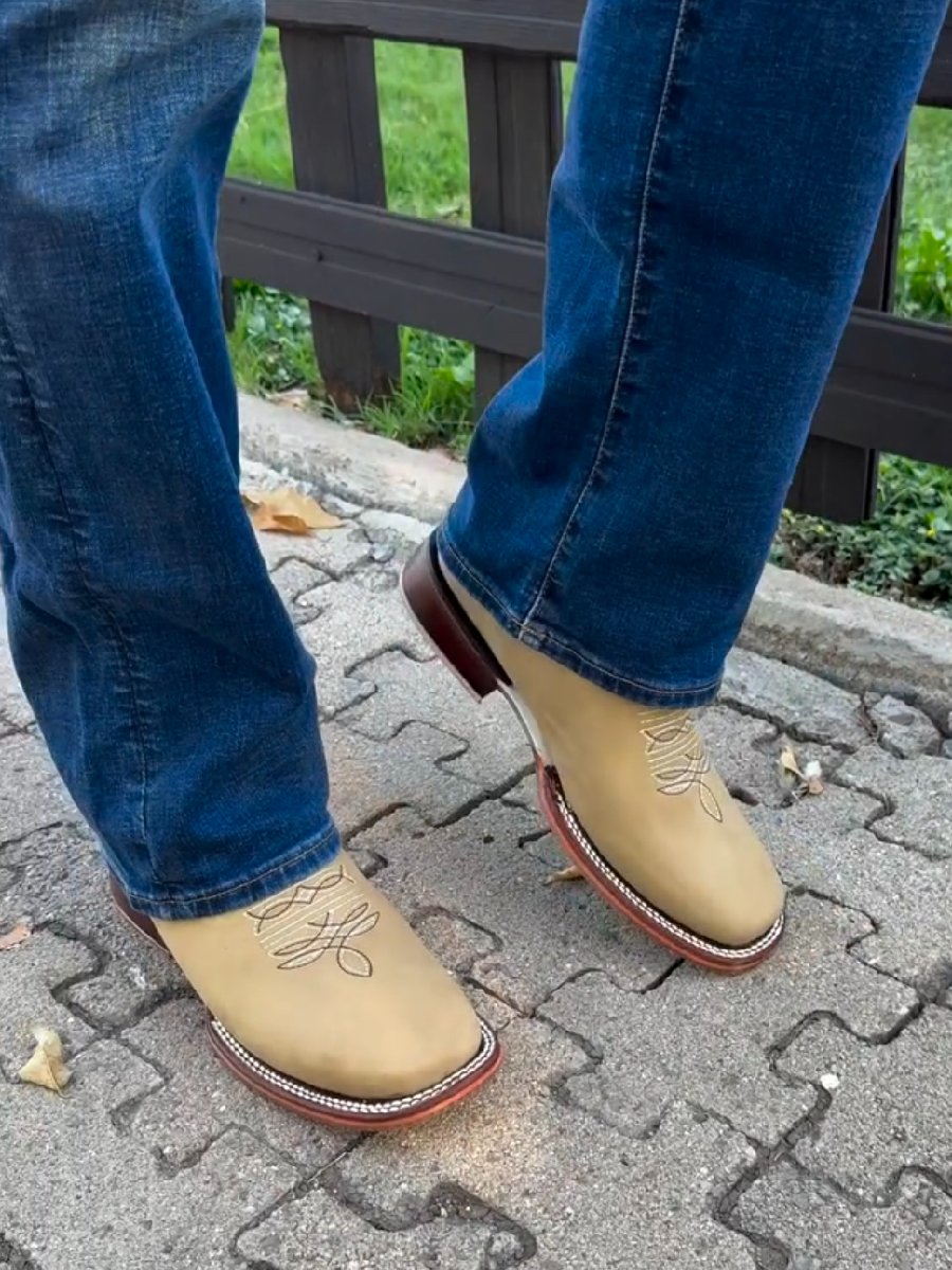 Cowboy Embroidered Ankle Boots