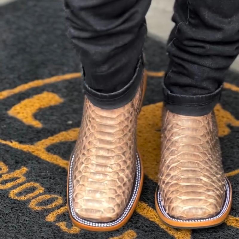 Handmade Square Toe Cowboy Ankle Boots