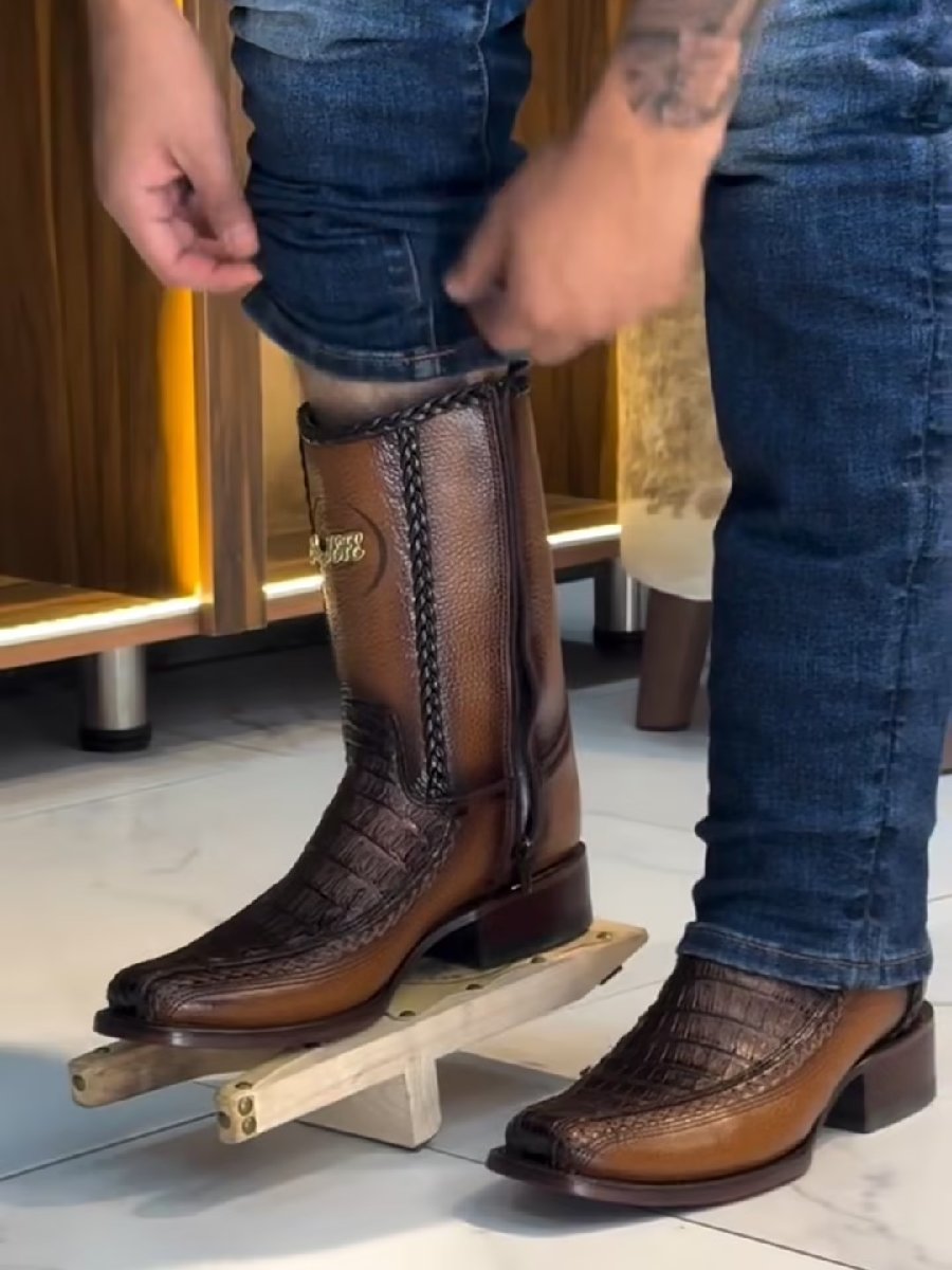 Classic Cowboy Mid Calf Riding Boots