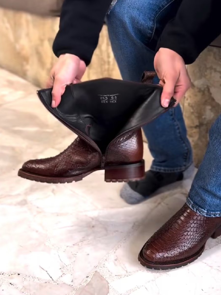 Handmade Cowboy Boots In Crocodile Skin