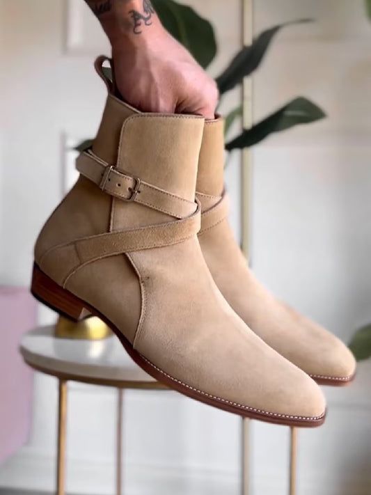 Handmade Suede Men's Ankle Boots