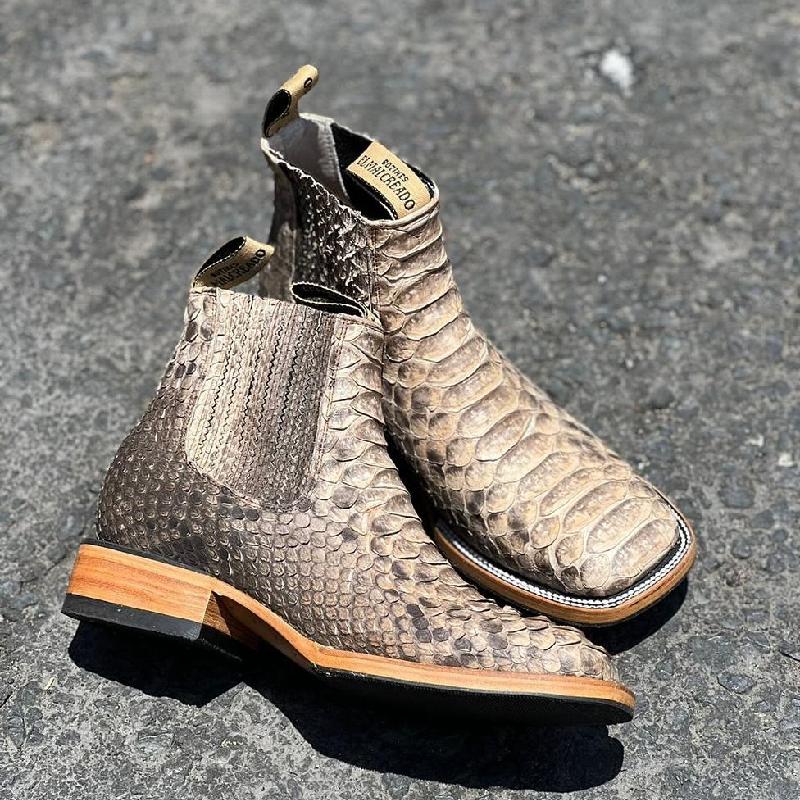 Handmade Square Toe Cowboy Ankle Boots