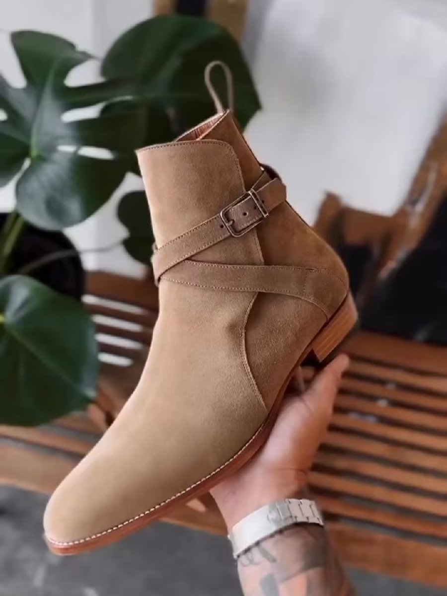 Handmade Suede Men's Ankle Boots