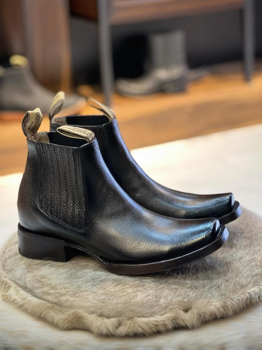 Classic Western Cowboy Square Toe Chelsea Boots